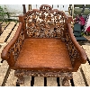 Image 1 : Lovely Wooden Carved Seat, Broken Small Piece - 28W, 25D, 29T
