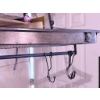 Image 4 : Painted Wood Side Table and Metal Wall Shelf with Hooks