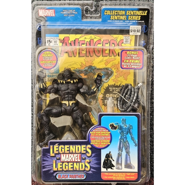 Marvel Legends 'Black Panther' Action Figure Sentinel Series (2005) with Comic