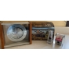 Mantel Clock Resin Paper Weights  w/ Tin Chest & Mystery Contents