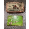 Image 3 : Antique Tobacco Tin Pocket Watch Oster Manual Clippers Mo.105 w/ Assorted Postcard Collection