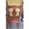 Image 2 : Carved Wood Armchairs with Leather Seats