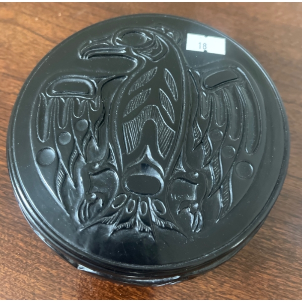 Haida Argillite Black Raven Bowl 6D