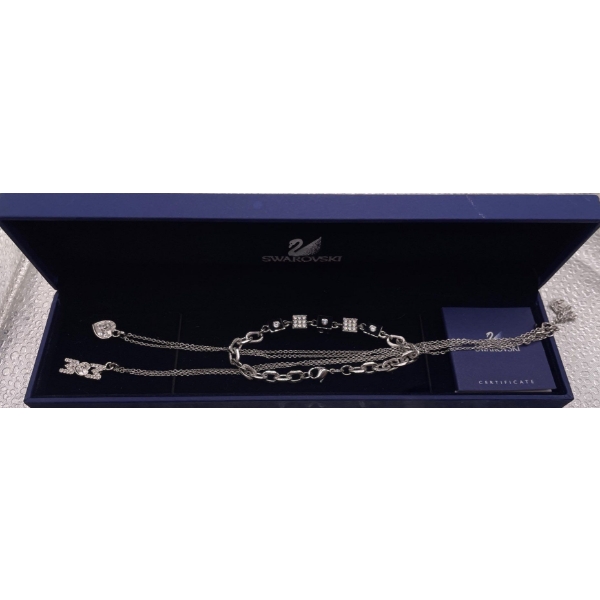 Swarovski Crystal Heart Necklace and MOM Necklace with Bracelet 