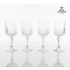 Image 2 :  Crystal Double Old-Fashioned Tumblers And Saucers.  Cristal D'Arques Longchamp crystal glassware, 