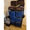 Image 2 : Large collection of scarves, clutches costume, jewelry, including storage shelves