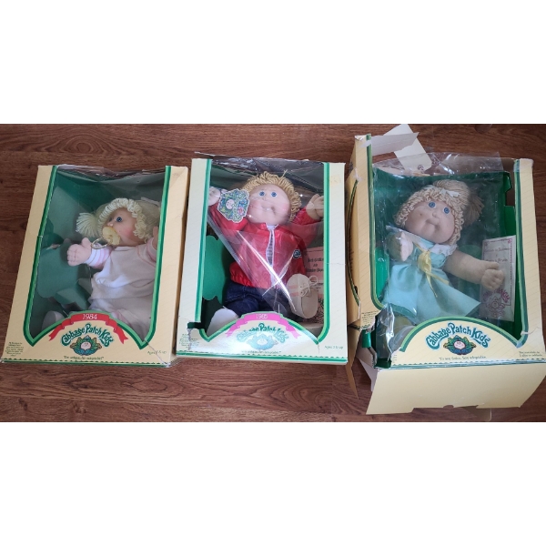 Trio of Cabbage Patch Kids w/ Boxes