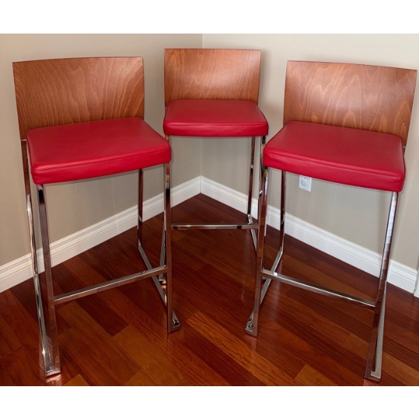 Mid Century Style Chrome Bar Stools