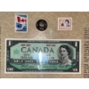 Image 4 : 1967 Canadian The Centennial Collection Coins & Stamps & Bill 92.5 23.175g