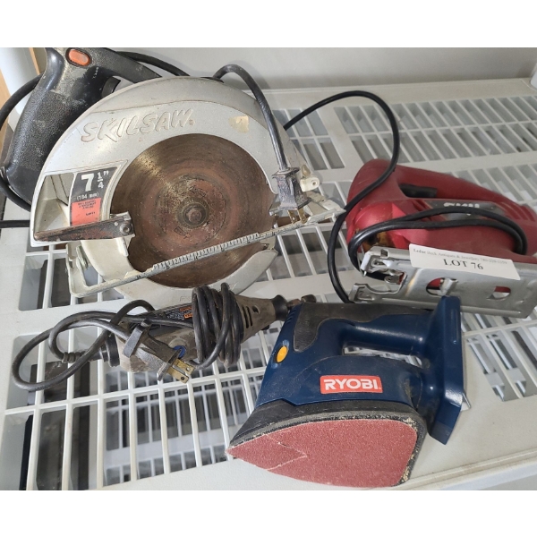 Power Tools: Skilsaw 7 1/4" Circular Saw 5350, Skil 4290 Jigsaw, Dremel 395, Ryobi Sander P400* 