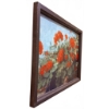 Image 1 : Framed Print of Red Geraniums in Planters