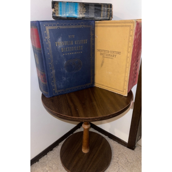 Thick AF Vintage Dictionaries w/ Decorative End Table 19T