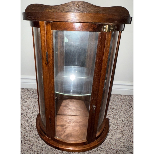 Vintage Mahogany & Glass Curio Cabinet 15T