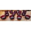 Image 1 : 13 Dark Red Glass Bowls with Rounded Design