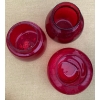 Image 4 : Vintage Ruby Red Vases/Bowls (One is Cracked) w/ Ruby Red Cups, and a Vintage Avon Bath Foam Bottle 