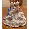 Image 1 : Antique Porcelain Watteau Lovers Figurine - Courting Couple 5" Tall