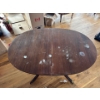 Image 2 : Brass Footed Pedestal Dining Table 53x37x30