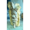 Image 4 : Carved Wooden Lion w/Cement Cat & Astronaut On The Moon Hologram Picture 