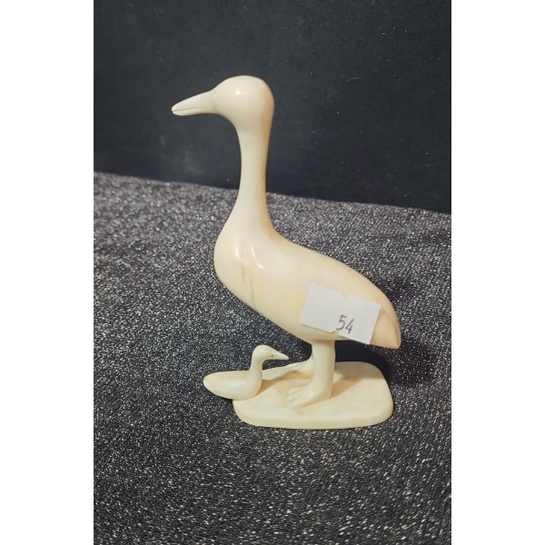 Indigenous Art Ivory Bird Carving, Artist: Agnes Nulluq Iqqugaqtuq, 4 T