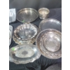 Image 5 : Silver Plated Serving Trays, Bowls, and Tea Set