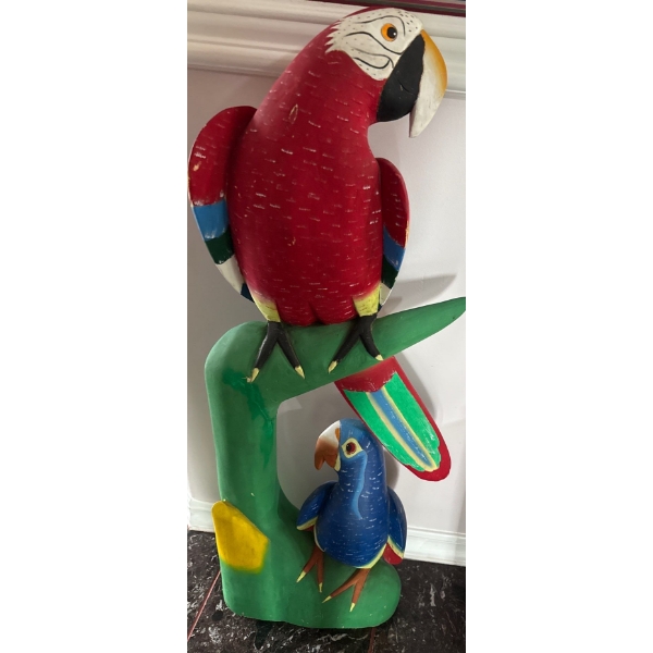 Decorative Duel Parrot Statue for Inside the Home  38"tall