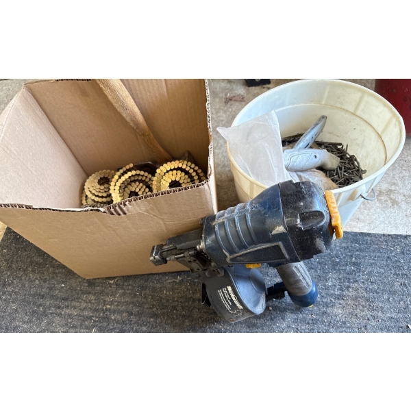 Mastercraft Air Powered Coil Roofing Nailer w/ Nails 