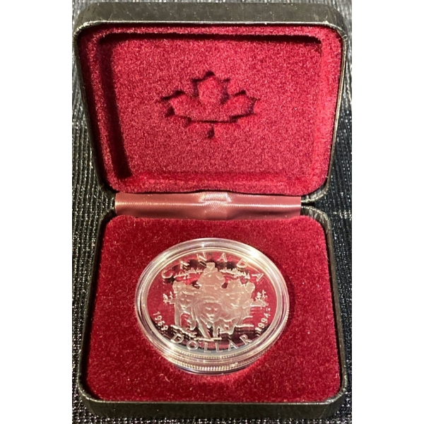 1994 Sterling Silver RCMP Dog Sled Coin