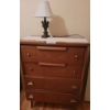 Image 1 : Wooden 4-Drawer Standing Dresser by Hilworth Furniture with Decorative Table Lamp