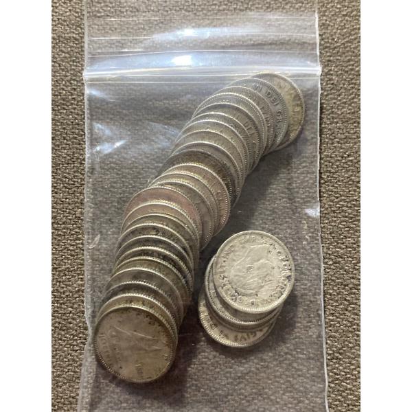 28 Canadian 10-Cent Pieces 80% Silver 2.33 Grams