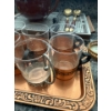 Image 7 : Copper Tray w/ Glasses, Preserved Butterfly Coasters, Salton Cooking Tray, Brass Spoon & Spork 