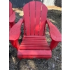 Image 6 : Four Red Wooden Adirondack Chairs by Atlantic Elite