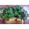 Image 2 : Cut Crystal Decanters, Candle Holders, and Brass Planter Set with Faux Greens