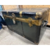 Image 2 : Langmuir 'Gibraltar Red' Green and Brass-Trimmed Steamer Trunk, 1920s