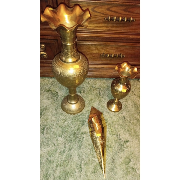 Brass Items Including Vases (Delgif India) 