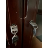 Image 3 : Gorgeous Locking Tall Cabinet w/ Glass Doors, Hinges on Bottom Need TLC - 33W, 17D, 74T 