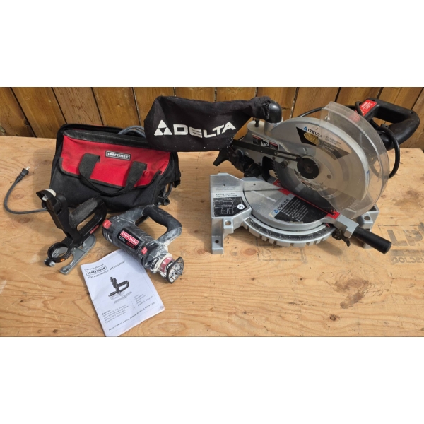 Delta Miter Saw with Craftsman Jigsaw and Accessories