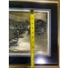 Image 10 : Vintage Framed Gold Foil Etching " San Pedro" by Lionel Barrymore
