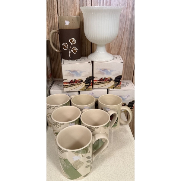 Corelle Stoneware Cup Set (6Pcs), Japan Stoneware Cup, E O Brody Milk Glass 