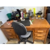 Image 1 : Walnut Principals Desk w/ Vintage Stationary & Desk Contents 60x35x31 Very Solid & Heavy Bring Able 
