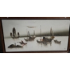 Image 1 : Painting of Asian Fishing Boats,  51.5 x 27.5 Paint on Canvas Framed and Signed 