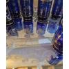 Image 3 : Blue and Gold Glass Decanter Set with 8 Glasses and Etched Serving Tray