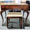 Image 1 : Vintage Honderich Dark Oak Bureau w/ Chair Upholstered In Tweed 36"x19"x33"