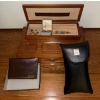 Image 1 : For The Fella's - Oak Jewelry Chest Cufflink Collection New Genuine Leather Wallet & more