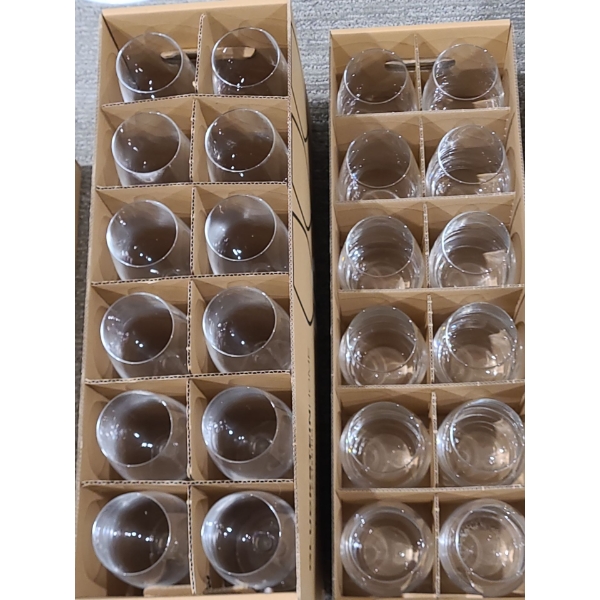 Gluckstein Home 12/ Each Wine Glasses- 12 1/2 Ounce White Wine w/ Stem and 15 1/4 Ounce W/ Out Stem 