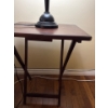 Image 2 : Small Wooden Folding Table w/ Lovely Lamp - Table is 19W, 26T 