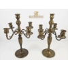 Image 5 : Brass Candelabras with 14-Inch Height Featuring Five Candle Holders Each