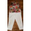 Image 3 : White Slacks w/ Floral Print Tops & New Sun Hat - Ladies Size L