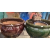 Pots- Olive 8" Diameter Top, 7 T and Brown (Green) 18" Diameter Top, 11 T