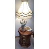 Image 2 : Beautiful Crane Lamp w/ Tasseled Shade 28T Octagonal End Table & More