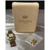 Image 3 : Richelieu Swiss Watch with Gold-Tone Stainless Steel Strap and Twisted Metal Bangle